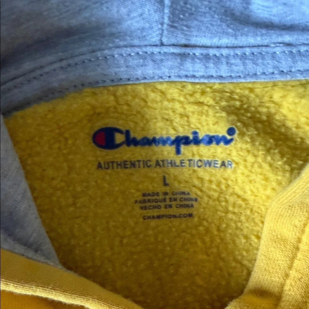 Champion Bright Yellow Pullover Hoodie youth large